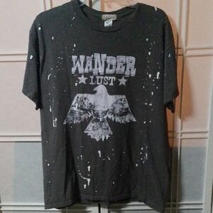 altar'd state Gray Graphic T-Shirt with Wanderlust Design